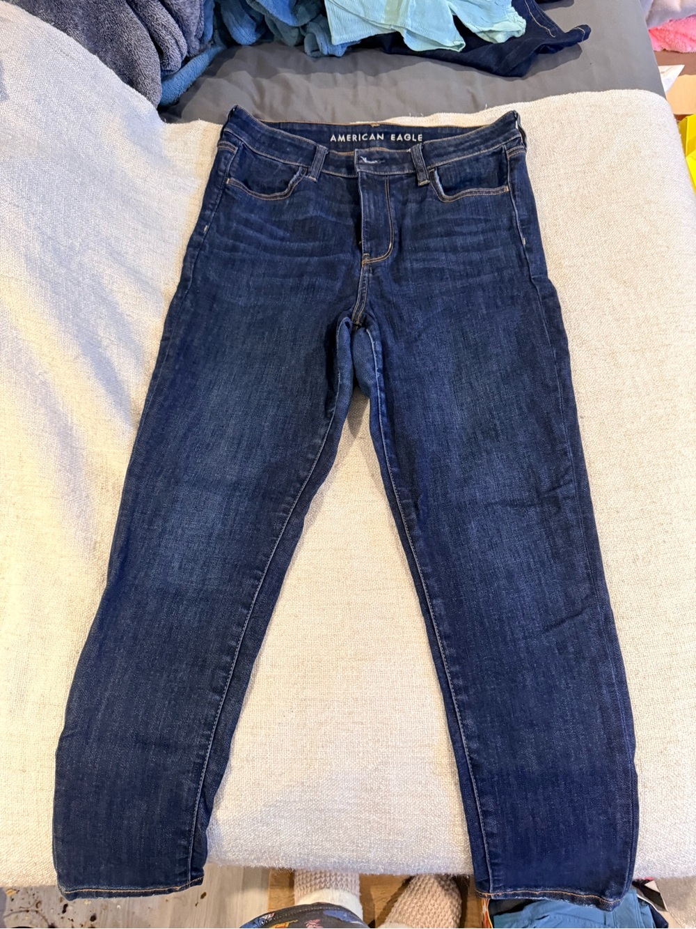 American Eagle Dark Wash Stretch Skinny Jeans Size 14 Short